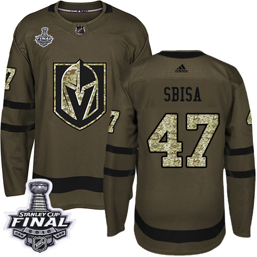 Adidas Golden Knights #47 Luca Sbisa Green Salute to Service 2018 Stanley Cup Final Stitched NHL Jersey